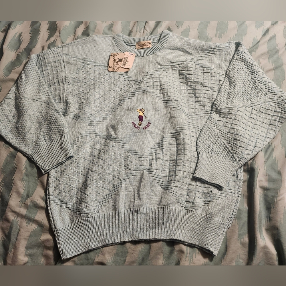 Vintage NWT Arnold Palmer Sweater Golf Graphic Print Men's Size Large